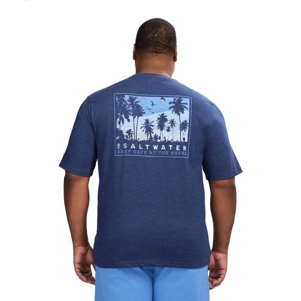 Izod Blue saltwater palm Graphic T-Shirt
